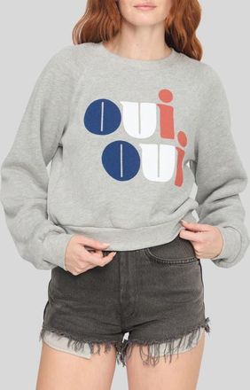 Project Social T Oui Oui Shrunken Graphic Sweatshirt in Heather Grey at Nordstrom, Size X-Small