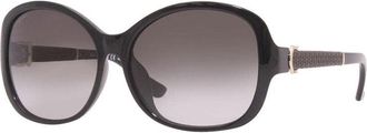 Ferragamo Sunglasses Oval Full Rim, Black Frame And Grey Gradient Lens Sf744Sla001