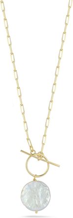 Glaze Jewelry Sterling Silver Cultured Pearl Toggle Necklace