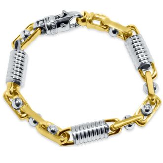 Pompeii3 Mens Link 14k Gold (69gram) or Platinum (111gram) 7.5-8.5mm Bracelet 8.5