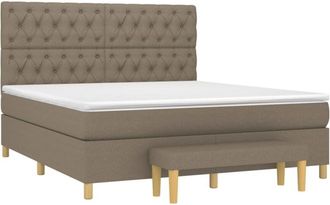vidaXL Vidaxl - Cama Box Spring Con Colch&oacute;n Tela Gris Taupe 160x200 Cm
