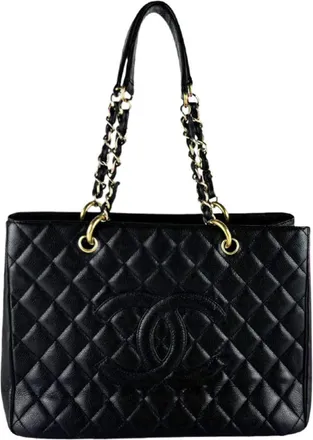 Chanel Black Grained Calfskin Tote Bag (Pre-Owned)