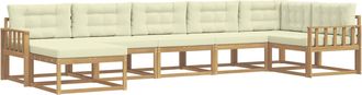 vidaXL Conjunto De Sof&aacute;s De Exterior 7 Uds. Blanco Y Crema Vidaxl