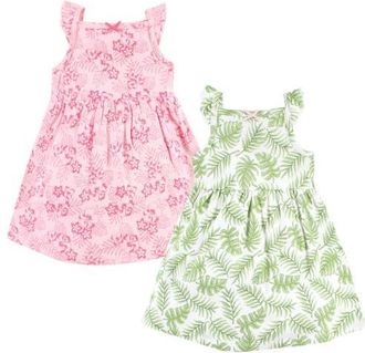 Hudson Baby 2Pk Sleeveless Dress in Palm Leaf at Nordstrom, Size 12-18M
