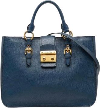 Miu Miu Pre-owned Handbags, female, Blue, Size: ONE SIZE Pre-owned Satchel