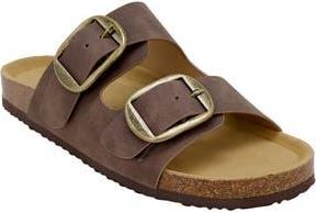 Seven 7 Griffin Faux Leather Double Strap Slide Sandal in Brown at Nordstrom Rack, Size 7.5