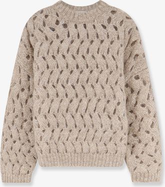 Brunello Cucinelli Maglia traforata con micro paillettes - BRUNELLO CUCINELLI - gender_Woman