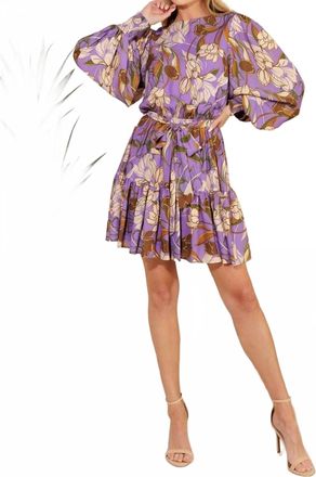 Flying Tomato Printed Woven Mini Dress In Lavender