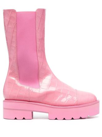 Stuart Weitzman Stivali con effetto coccodrillo - Rosa
