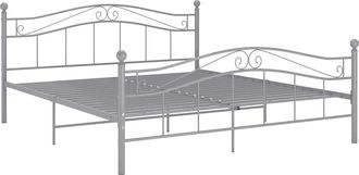 vidaXL Estructura De Cama Sin Colch&oacute;n Metal Gris 160x200 Cm Vidaxl