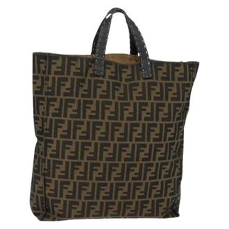 Fendi Pre-owned Tote Bags, female, Brown, Size: ONE SIZE Pre-owned Canvas Tote Bag