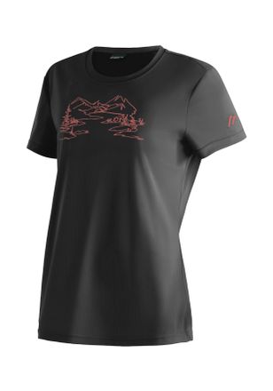 Maier Sports T-Shirt MAIER SPORTS Wilma Print, Damen, Gr. 34, schwarz, 100% Polyester, Rundhals, Shirts T-Shirt, Damen Funktionsshirt, Freizeitshirt mit Aufdruck, 