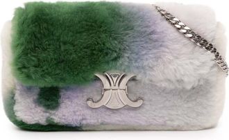 Celine Pre-owned Celine Shearling Triomphe Chain Shoulder Bag I5PBM6IWAVNYV4E7