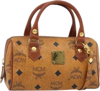 MCM Pre-owned Mini Boston Bag - Dames - Vintage Mini Tas - Bruin - ONE Size - Leer - Vintage