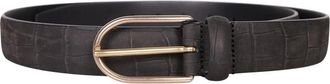 Dell'Oglio Nubuck Riem - Heren - Riemen - Zwart - 100 CM - Accessoires