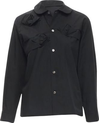 Junya Watanabe cotton rose bud round collar long sleeve shirt