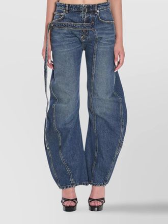 Jean Paul Gaultier wide-leg denim strap trousers