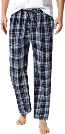 Generic Pyjamas for Men - Mens Pyjama Bottoms Long Lounge Wear Pants Pyjama Nightwear Sleepwear Flannel Patch Pockets Trousers Plaid Sleep & Lounge Pants - Pj