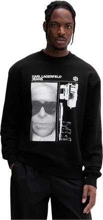 Karl Lagerfeld Oversized Sweatshirt - Heren - Sweatshirts - Zwart - S - Katoen - Hoodies & sweatvesten