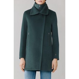 Soia & Kyo Abbi Wool Blend Coat with Removable Quilted Puffer Bib in Midnight Forest at Nordstrom Rack, Size Small