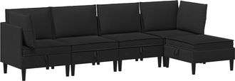 vidaXL Juego De Muebles De Sal&oacute;n 5 Uds. Negro Tela Vidaxl