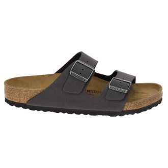 Birkenstock Arizona BS Birko-Flor Birkibuc Unisex Slides Sandals - Velvet Gray - Size:UK 7.5