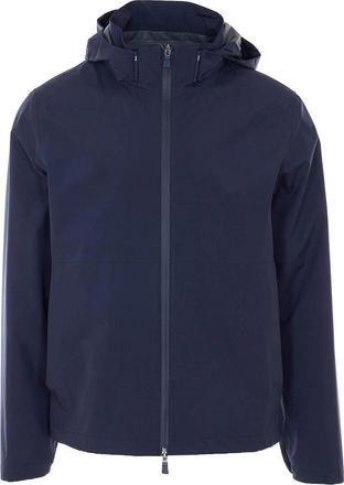 Herno Blue Jacket With Frontal Zip Closure