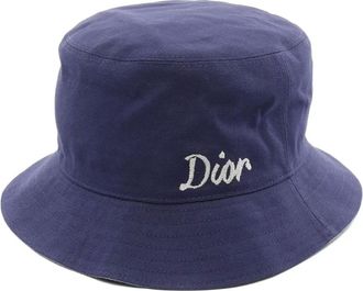 Dior Cappello in cotone con logo ricamato anni 2010 - Blu