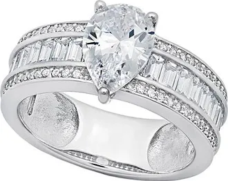 Crislu Silver & Platinum Cz Ring