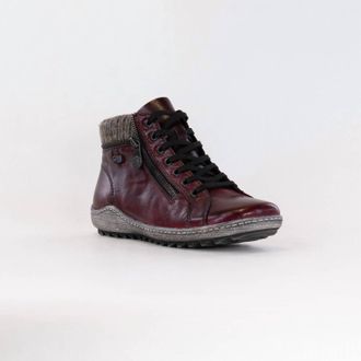 Remonte Womens R1473 Lace Up Bootie In Wine
