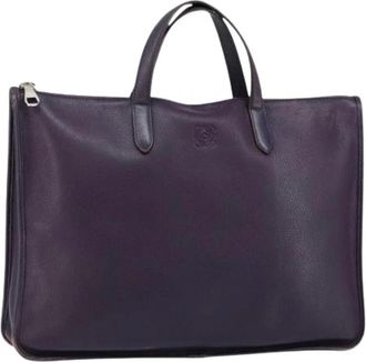 Loewe Pre-owned Leather Tote - Dames - Vintage Shopper - Paars - ONE Size - Leer - Vintage