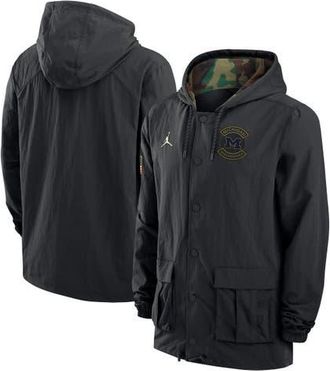 Jordan Brand Mens Jordan Brand Black Michigan Wolverines 2025 NCAA Military Appreciation Full-Snap Jacket at Nordstrom, Size X-Large