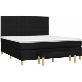 vidaXL Vidaxl - Cama Box Spring Con Colch&oacute;n Tela Negro 160x200 Cm