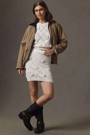 Maeve 3D Floral Knit Mini Skirt