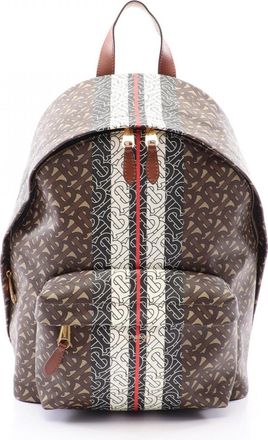 Burberry Beige Multi-Color Coated Canvas Leather Backpack (Pre-Owned)