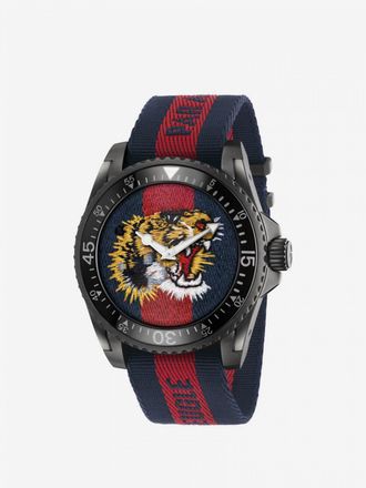 Gucci Orologio Le Marché des Merveilles cassa 38mm motivo Web Angry Cat