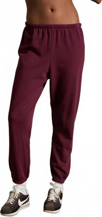 perfectwhitetee French Terry Easy Sweatpant In Dark Burgundy