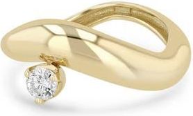 Zoë Chicco Wave Diamond Ring in 14K Yellow Gold at Nordstrom, Size 6
