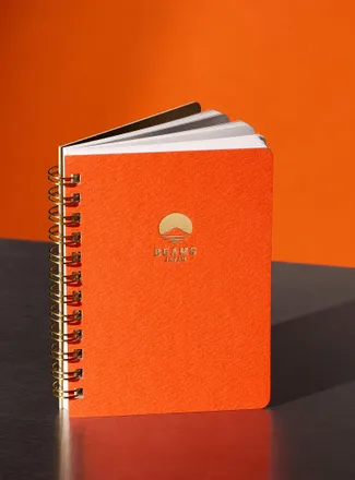 Beams Mens Small tangerine notebook