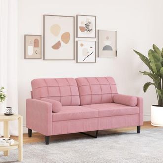 vidaXL Sof&aacute; De 2 Plazas Con Cojines Terciopelo Rosa 140 Cm Vidaxl