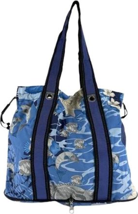 Ferragamo Pre-owned Tote Bags, female, Blue, Size: ONE SIZE Pre-owned Nylon Tote Bag