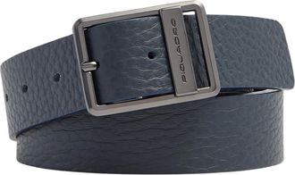 Piquadro Cintur&oacute;n de Piel con Hebilla de Leng&uuml;eta - Accessories - Hombre - Azul - ONE SIZE