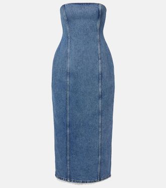 Magda Butrym Strapless denim bustier dress