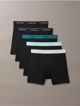 Calvin Klein Mens Cotton Classics 5-Pack Boxer Brief - Black - L