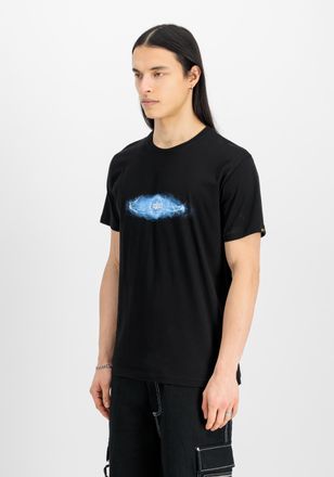 Alpha Industries T-Shirt ALPHA INDUSTRIES Lightning T-Shirt, Herren, Gr. L, schwarz (schwarz, blau), Obermaterial: 100% Baumwolle, Shirts T-Shirt
