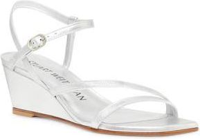 Stuart Weitzman Oasis 50 Wedge Sandal in Silver at Nordstrom Rack, Size 5.5