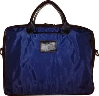 Longchamp Blue Nylon Laptop Case/Business Bag