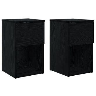 vidaXL Mueble Cama 2 Pcs Roble Negro 29 X 31,5 X 49 Cm Vidaxl