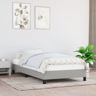 vidaXL Bed Frame without Mattress Light Grey 90x190 cm Single Single Fabric vidaXL
