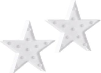 OEM 2 Piezas De Luces Nocturnas Led De Pl&aacute;stico Con Forma De Estrella, Funcionan Con Pilas, Letrero Luminoso Con Forma De Estrella, Decoraci&oacute;n Para Sala D
